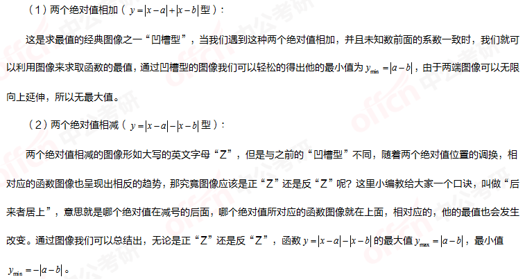 考研管综初数 管综初数函数 绝对值函数最值