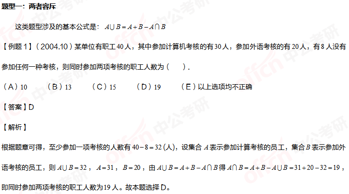 考研管理类联考 容斥问题 管综初数重难点