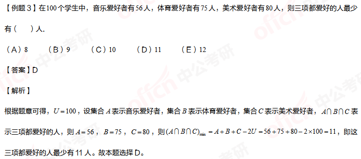 考研管理类联考 容斥问题 管综初数重难点