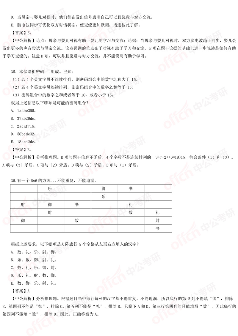 2019考研管理类联考解析