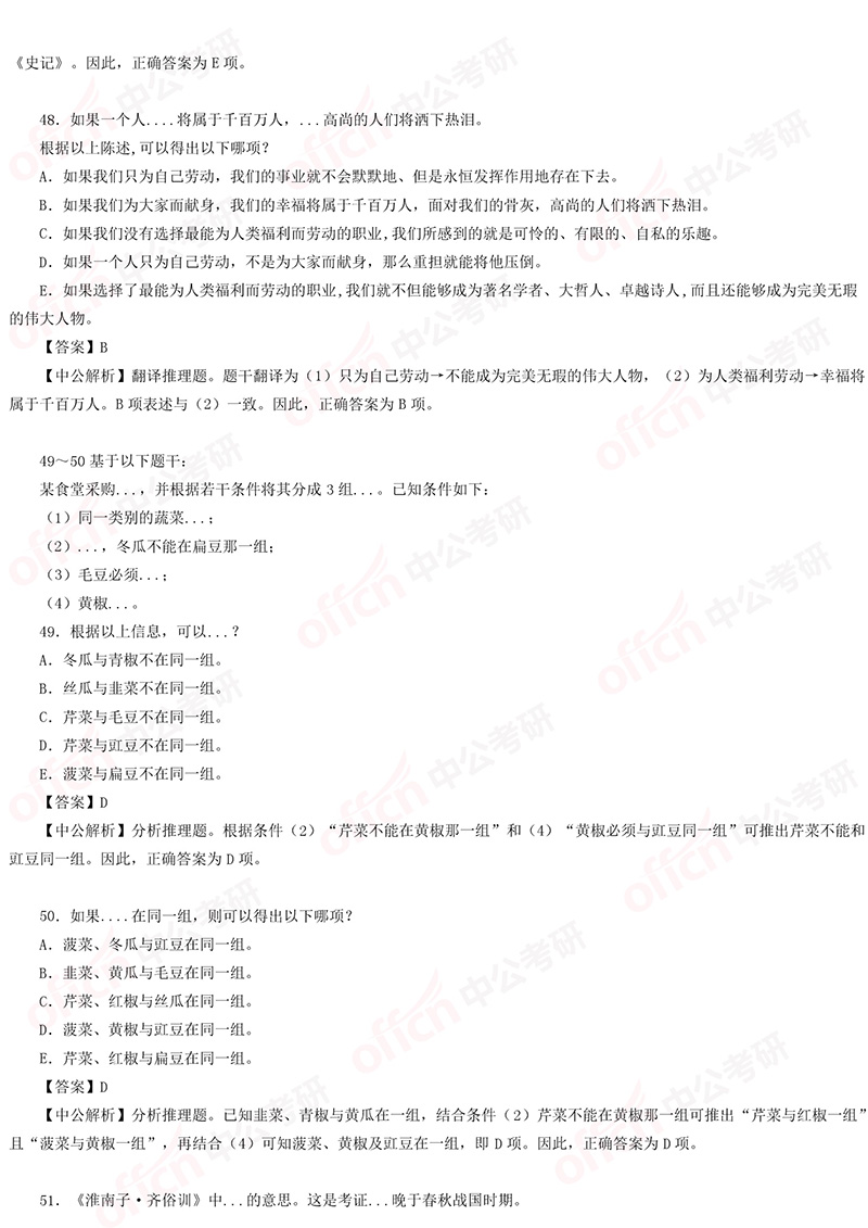 2019考研管理类联考解析