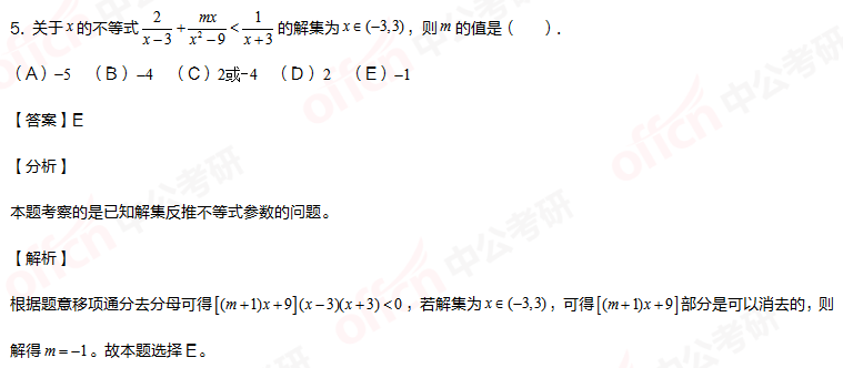 2021考研管综初数 管综初数备考 分式方程及不等式