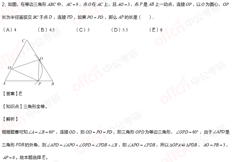 2021考研管综初数 管综初数备考 三角形相似及全等