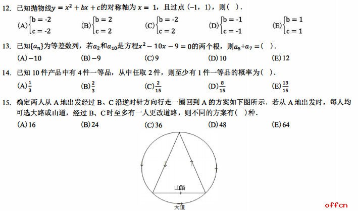 2021考研管综初数 管综初数考研试题