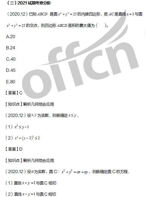 管理类联考初数试题 考研管综试题难度