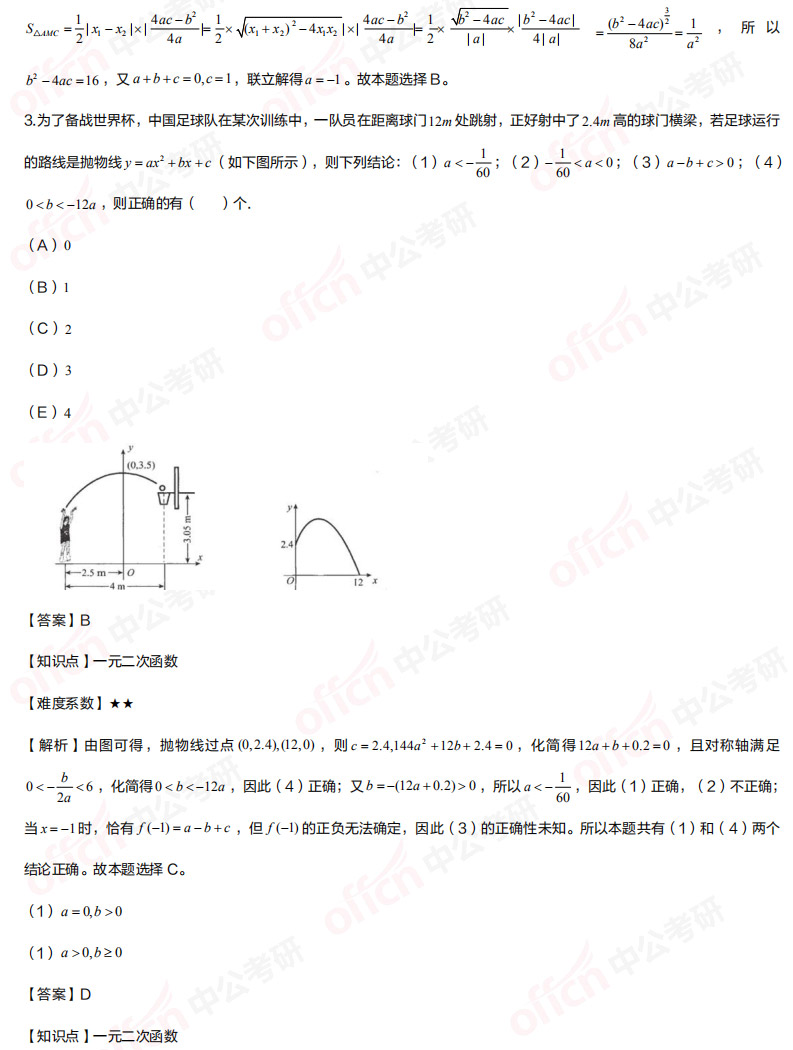 考研管综初数 函数 管综初数重难点